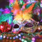 Brazilian carnival mask and beads
